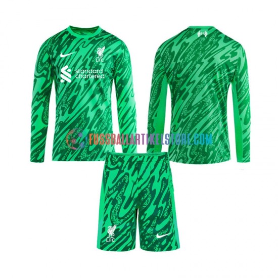 Liverpool Auswärtsausrüstung Torwart 2024-2025 Kinder Set(Trikot und Hose) L/S