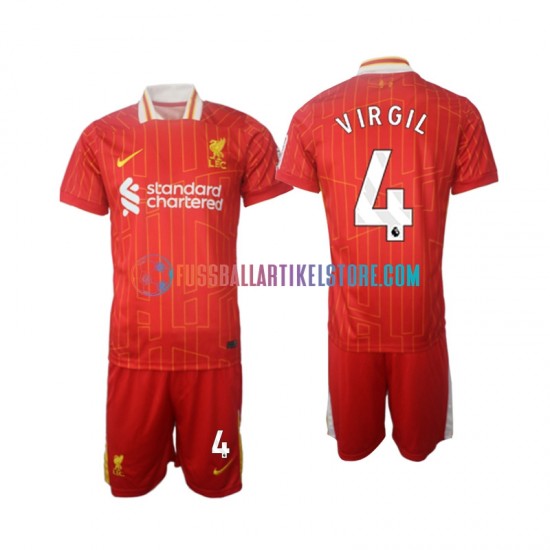 Liverpool Heimausrüstung Virgil 4 2024-2025 Kinder Set(Trikot und Hose) S/S