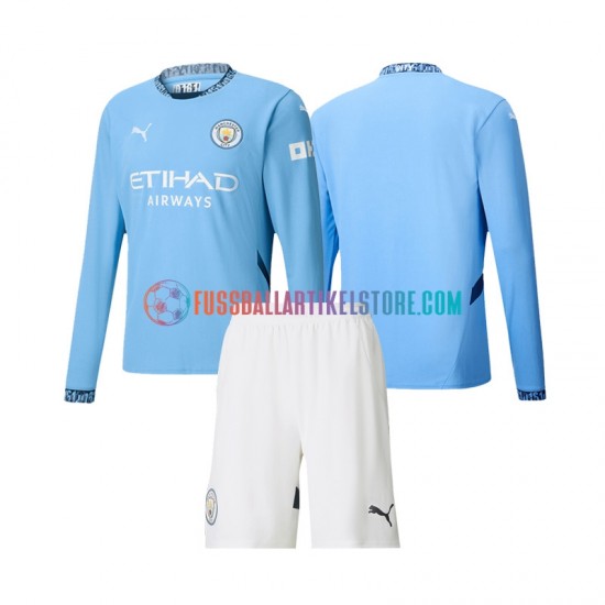 Manchester City Heimausrüstung 2024-2025 Kinder Set(Trikot und Hose) L/S