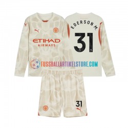 Manchester City Ausweichausrüstung Torwart Ederson Moraes 31 2024-2025 Kinder Set(Trikot und Hose) L/S