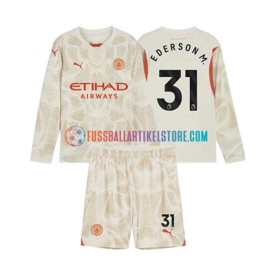 Manchester City Ausweichausrüstung Torwart Ederson Moraes 31 2024-2025 Kinder Set(Trikot und Hose) L/S