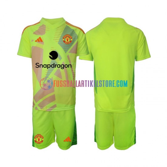 Manchester United Auswärtsausrüstung Torwart 2024-2025 Kinder Set(Trikot und Hose) S/S