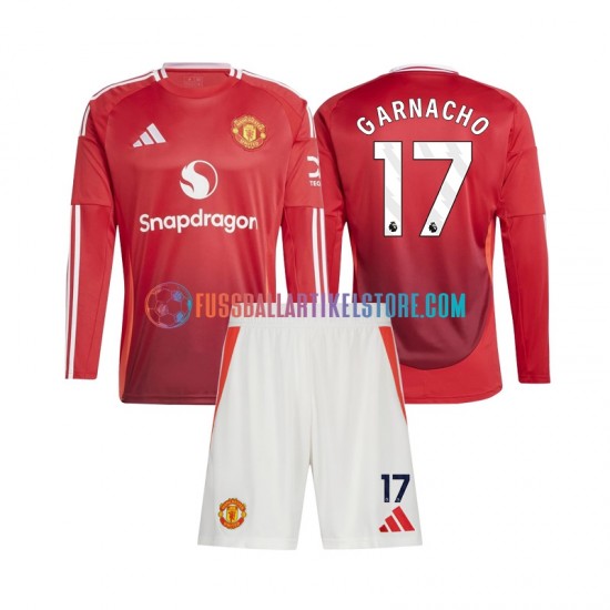 Manchester United Heimausrüstung Alejandro Garnacho 17 2024-2025 Kinder Set(Trikot und Hose) L/S