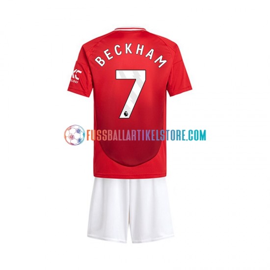 Manchester United Heimausrüstung Beckham 7 2024-2025 Kinder Set(Trikot und Hose) S/S