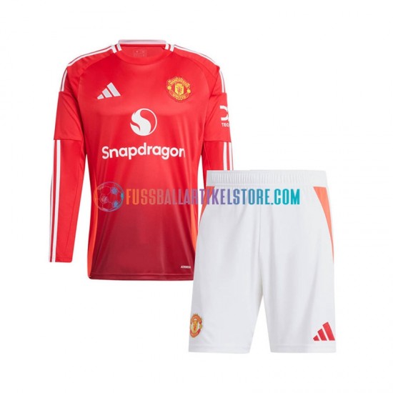 Manchester United Heimausrüstung 2024-2025 Kinder Set(Trikot und Hose) L/S