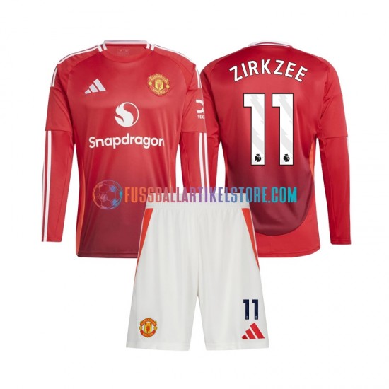 Manchester United Heimausrüstung Joshua Zirkzee 11 2024-2025 Kinder Set(Trikot und Hose) L/S