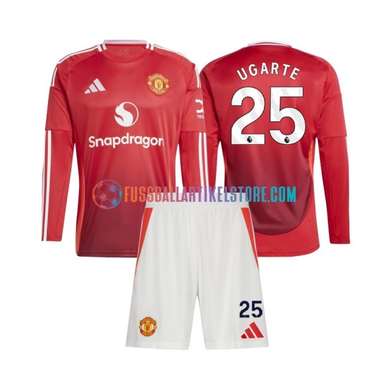 Manchester United Heimausrüstung Manuel Ugarte 25 2024-2025 Kinder Set(Trikot und Hose) L/S