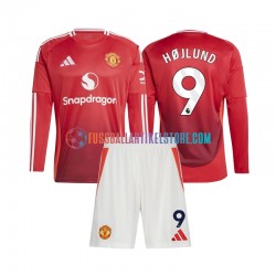 Manchester United Heimausrüstung Rasmus Hojlund 9 2024-2025 Kinder Set(Trikot und Hose) L/S