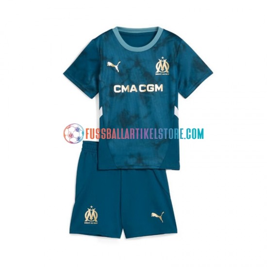 Olympique Marseille Auswärtsausrüstung 2024-2025 Kinder Set(Trikot und Hose) S/S