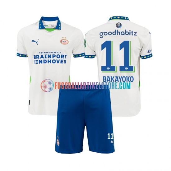 PSV Eindhoven Ausweichausrüstung Johan Bakayoko 11 2024-2025 Kinder Set(Trikot und Hose) S/S