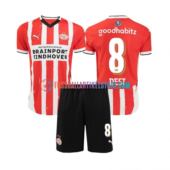 PSV Eindhoven Heimausrüstung Sergino Dest 8 2024-2025 Kinder Set(Trikot und Hose) S/S