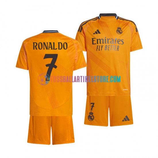 Real Madrid Auswärtsausrüstung Cristiano Ronaldo 7 2024-2025 Kinder Set(Trikot und Hose) S/S