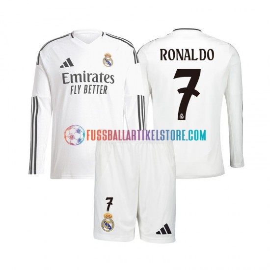 Real Madrid Heimausrüstung Cristiano Ronaldo 7 2024-2025 Kinder Set(Trikot und Hose) L/S