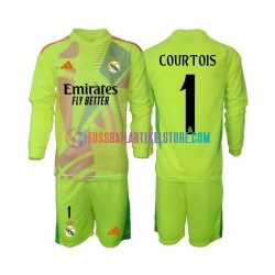 Real Madrid Viertesausrüstung Torwart COURTOIS 1 2024-2025 Kinder Set(Trikot und Hose) L/S