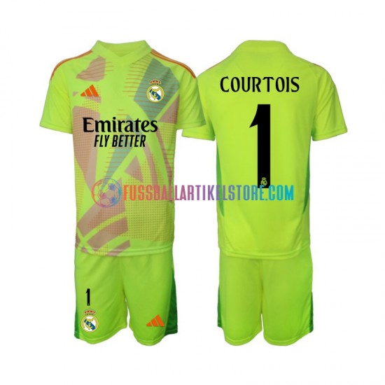 Real Madrid Viertesausrüstung Torwart COURTOIS 1 2024-2025 Kinder Set(Trikot und Hose) S/S