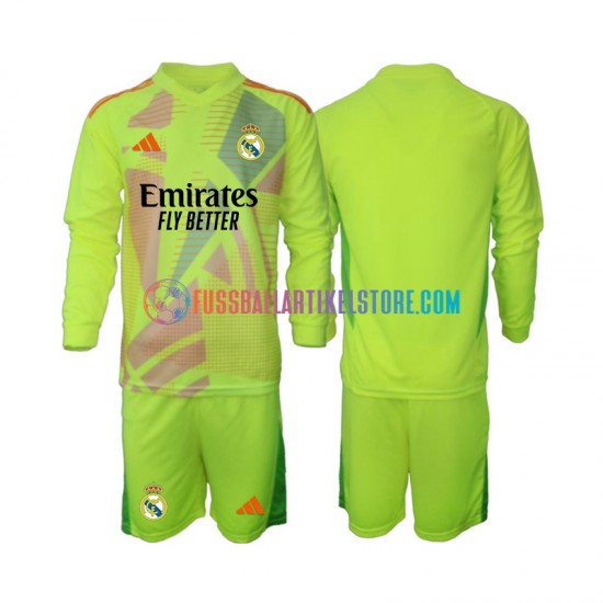 Real Madrid Viertesausrüstung Torwart 2024-2025 Kinder Set(Trikot und Hose) L/S