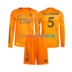Real Madrid Auswärtsausrüstung Jude Bellingham 5 2024-2025 Kinder Set(Trikot und Hose) L/S