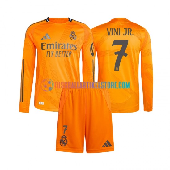 Real Madrid Auswärtsausrüstung Vinicius Junior 7 2024-2025 Kinder Set(Trikot und Hose) L/S