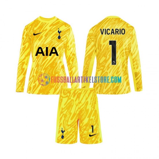 Tottenham Hotspur Heimausrüstung Torwart Vicario 1 2024-2025 Kinder Set(Trikot und Hose) L/S